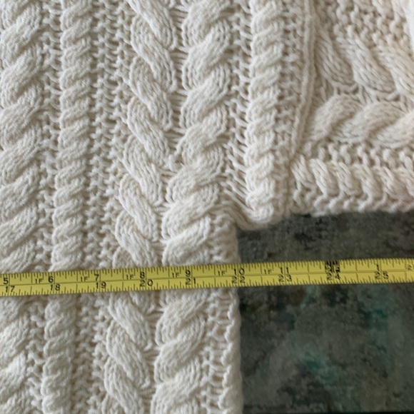 Something Navy Womens Chunky Cable Knit Button Up Cardigan Sweater White Size XS - Picture 10 of 13